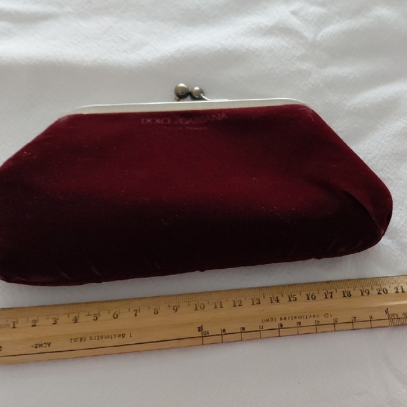 Dolce & Gabbana Burgundy Velvet Clutch - Picture 7 of 8
